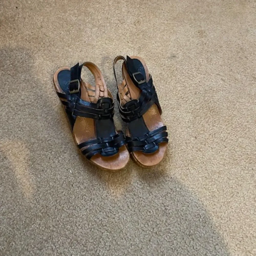 Ali by Kravings Black Wedge heels, size 10
